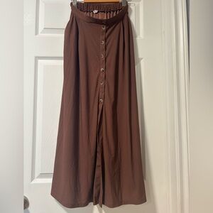 Ardene Chocolate A-Line Skirt with Buttons